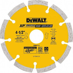 DeWALT - 5" Diam, 7/8" Arbor Hole Diam, 5 Tooth Wet & Dry Cut Saw Blade - Diamond Matrix, General Purpose Action, Standard Round Arbor - Eagle Tool & Supply