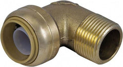 SharkBite - Brass & Chrome Pipe Fittings Type: 90 Elbow Fitting Size: 3/4 x 3/4 - Eagle Tool & Supply