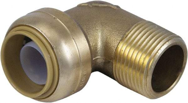 SharkBite - Brass & Chrome Pipe Fittings Type: 90 Elbow Fitting Size: 1/2 x 1/2 - Eagle Tool & Supply
