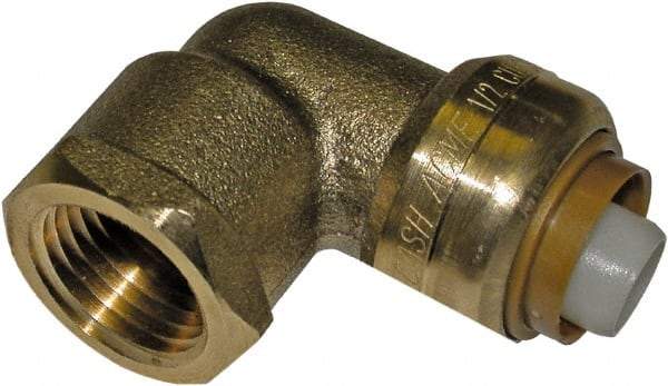 SharkBite - Brass & Chrome Pipe Fittings Type: 90 Elbow Fitting Size: 3/4 x 3/4 - Eagle Tool & Supply