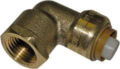SharkBite - Brass & Chrome Pipe Fittings Type: 90 Elbow Fitting Size: 3/4 x 3/4 - Eagle Tool & Supply