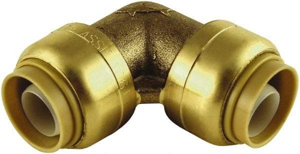 SharkBite - Brass & Chrome Pipe Fittings Type: 90 Elbow Fitting Size: 3/4 x 3/4 - Eagle Tool & Supply