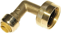 SharkBite - Brass & Chrome Pipe Fittings Type: 90 Elbow Fitting Size: 1/4 x 3/4 - Eagle Tool & Supply