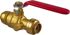 SharkBite - 3/4 x 3/4" Pipe, Standard Port, Brass Standard Ball Valve - Inline - Two Way Flow, Push-to-Connect x Push-to-Connect Ends, Steel Handle, 200 WOG - Eagle Tool & Supply