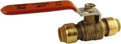 SharkBite - 1 x 1" Pipe, Standard Port, Brass Standard Ball Valve - Inline - Two Way Flow, Push-to-Connect x Push-to-Connect Ends, Steel Handle, 200 WOG - Eagle Tool & Supply