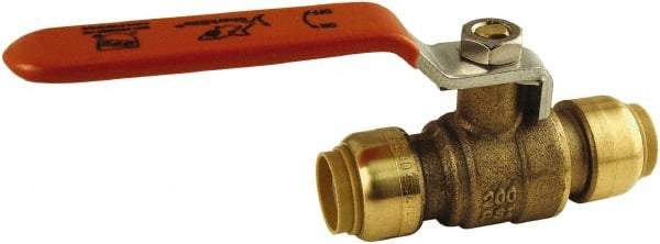 SharkBite - 3/4 x 3/4" Pipe, Standard Port, Brass Standard Ball Valve - Inline - Two Way Flow, Push-to-Connect x Push-to-Connect Ends, Steel Handle, 200 WOG - Eagle Tool & Supply