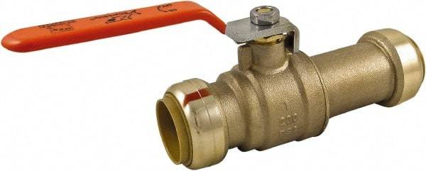 SharkBite - 1 x 1" Pipe, Standard Port, Brass Standard Ball Valve - Inline - Two Way Flow, Push-to-Connect x Push-to-Connect Ends, Steel Handle, 200 WOG - Eagle Tool & Supply