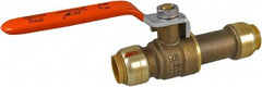 SharkBite - 1/2 x 1/2" Pipe, Standard Port, Brass Standard Ball Valve - Inline - Two Way Flow, Push-to-Connect x Push-to-Connect Ends, Steel Handle, 200 WOG - Eagle Tool & Supply