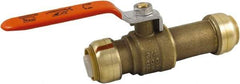 SharkBite - 3/4 x 3/4" Pipe, Standard Port, Brass Standard Ball Valve - Inline - Two Way Flow, Push-to-Connect x Push-to-Connect Ends, Steel Handle, 200 WOG - Eagle Tool & Supply