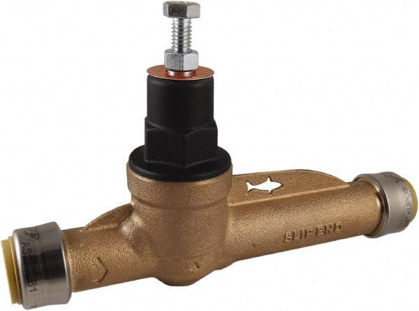 SharkBite - 1/2" Pipe, Push Fit End Connection, Bronze Body Pressure Regulating Valve - EPDM Seal, 200 psi Inlet Pressure, 10 to 70 psi Working Pressure - Eagle Tool & Supply