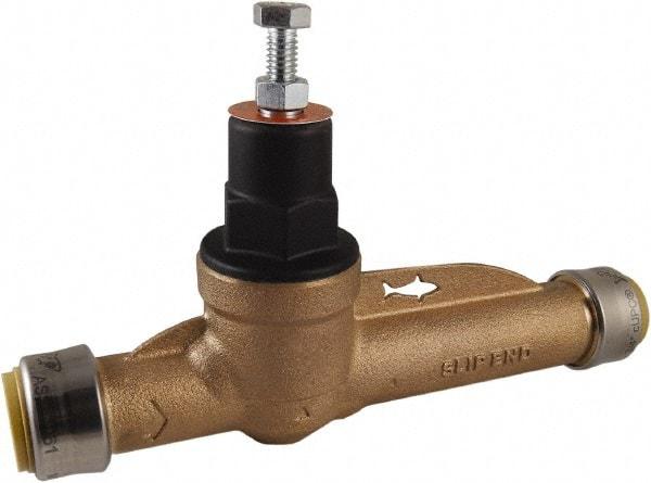 SharkBite - 3/4" Pipe, Push Fit End Connection, Bronze Body Pressure Regulating Valve - EPDM Seal, 200 psi Inlet Pressure, 10 to 70 psi Working Pressure - Eagle Tool & Supply