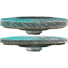 3M - 40 Grit, 4-1/2" Disc Diam, 7/8" Center Hole, Type 29 Zirconia Alumina Flap Disc - 13,300 Max RPM, Cloth Backing, Arbor Attaching System, Coated - Eagle Tool & Supply