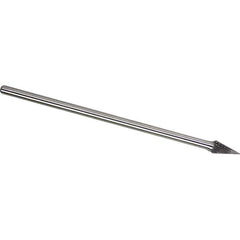 Made in USA - 1/2" Cut Diam, 1/4" Shank Diam, Cone Head Double Cut Burr - Carbide, 7/8" LOC, 6-7/8" OAL - Eagle Tool & Supply