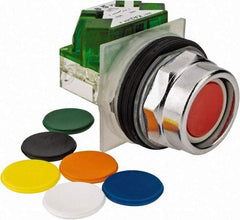 Schneider Electric - 30mm Mount Hole, Recessed, Pushbutton Switch with Contact Block - Octagon, Multicolor Pushbutton, Momentary (MO) - Eagle Tool & Supply