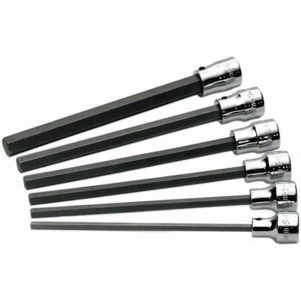 SK - 6 Piece 3/8" Drive Metric Hex Bit Socket Set - 4 to 10mm Hex - Eagle Tool & Supply