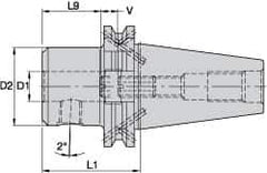 Kennametal - DV40 Taper, 0.7087" Inside Hole Diam, 2.4803" Projection, Whistle Notch Adapter - Through Coolant - Exact Industrial Supply