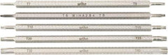 Wiha - 5 Piece, 1/4" Drive Screwdriver Insert Torx Bit Set - T6 to T40 Torx - Eagle Tool & Supply