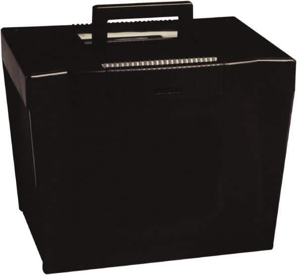 Pendaflex - 1 Compartment, 13-1/2" Wide x 10-7/8" High x 10-1/4" Deep, Portable Storage Box - Plastic, Black - Eagle Tool & Supply