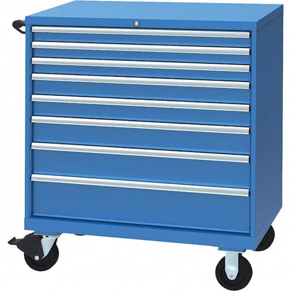 LISTA - 8 Drawer, 117 Compartment Bright Blue Steel Modular Storage Cabinet - Eagle Tool & Supply