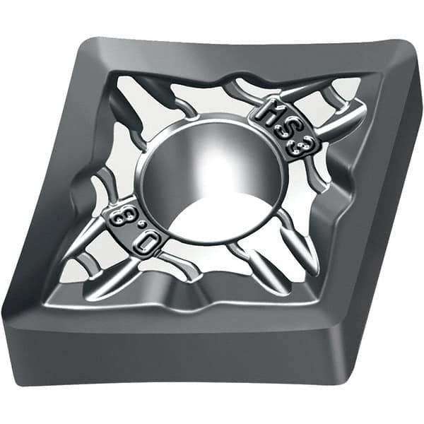 Walter - CNMG MS3 Grade WSM10S Turning Insert - TiAlN+Al2O3+(Al) Finish, 80° Rhombic, 12.7mm Inscr Circle, 4.76mm Thick, 0.8mm Corner Radius - Eagle Tool & Supply
