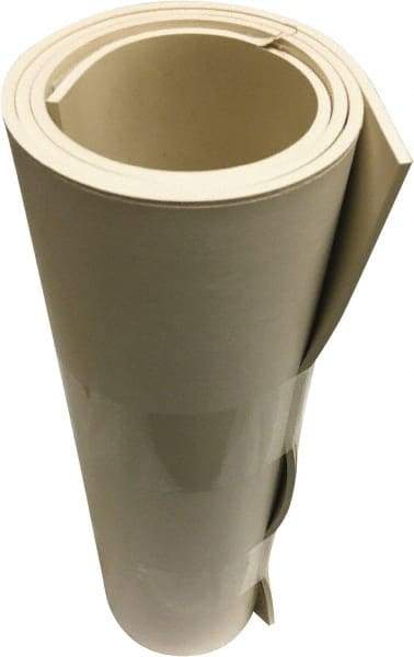 Value Collection - 1/8" Thick x 36" Wide x 10' Long White Buna-N Rubber Roll - Stock Length, Adhesive Back, 1,000 psi Tensile Strength, -30°F to 220°F - Eagle Tool & Supply