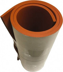 Value Collection - 3/16" Thick x 36" Wide x 10' Long Red Silicone Rubber Roll - Stock Length, Adhesive Back, 500 psi Tensile Strength, -60°F to 400°F - Eagle Tool & Supply