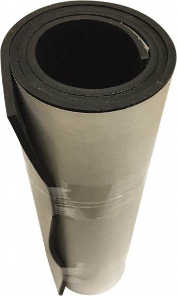 Value Collection - 1/16" Thick x 36" Wide x 10' Long Black Neoprene Rubber Roll - Stock Length, Adhesive Back, 60 Shore A Durometer, 1,000 psi Tensile Strength, -20°F to 170°F - Eagle Tool & Supply