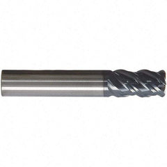 SGS - 12mm, 4 Flute, Single End, Solid Carbide, 0.0295" Corner Radius End Mill - 73mm OAL, 41° Helix, 12mm LOC, Right Hand Cut - Eagle Tool & Supply