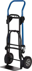 Harper Trucks - 500 Lb Capacity 44" OAH Quick Change Convertible Hand Truck - 14 x 7-1/2" Base Plate, Continuous Handle, Steel, Solid Rubber Swivel Wheels - Eagle Tool & Supply