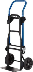 Harper Trucks - 500 Lb Capacity 44" OAH Quick Change Convertible Hand Truck - 14 x 7-1/2" Base Plate, Continuous Handle, Steel, Solid Rubber Swivel Wheels - Eagle Tool & Supply