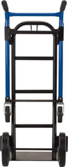 Harper Trucks - 900 Lb Capacity 48" OAH Quick Change Convertible Hand Truck - 18 x 9" Base Plate, Dual Handle, Steel, Solid Rubber Swivel Wheels - Eagle Tool & Supply