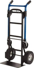 Harper Trucks - 900 Lb Capacity 48" OAH Quick Change Convertible Hand Truck - 18 x 9" Base Plate, Dual Handle, Steel, Swivel Polyurethane Wheels - Eagle Tool & Supply