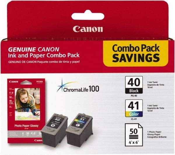 Canon - Black & Multi Colored Ink & Paper Combo - Use with Canon PIXMA iP1600, iP1700, MP150, MP160, MP170, MP450, MP460 - Eagle Tool & Supply