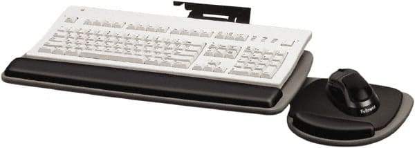 FELLOWES - Graphite & Black Underdesk Keyboard Tray - Use with Computer - Eagle Tool & Supply