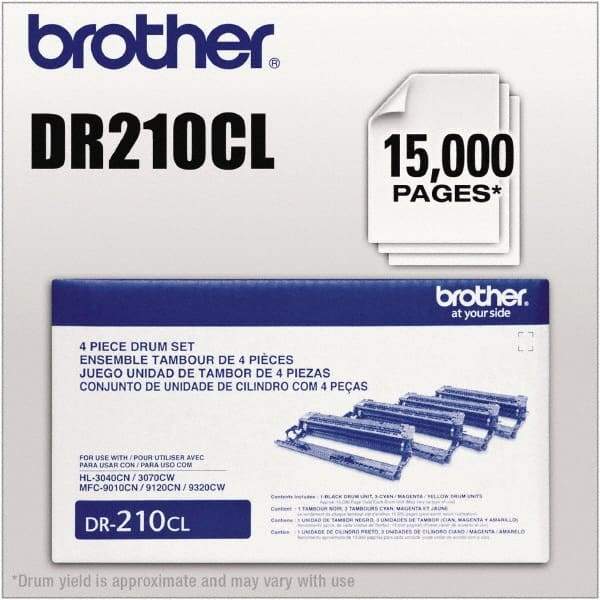 Brother - Cyan, Magenta, Yellow & Black Drum Unit - Use with Brother HL-3040CN, 3045CN, 3070CW, 3075CW, MFC-9010CN, 9120CN, 9125CN, 9320CW, 9325CW - Eagle Tool & Supply