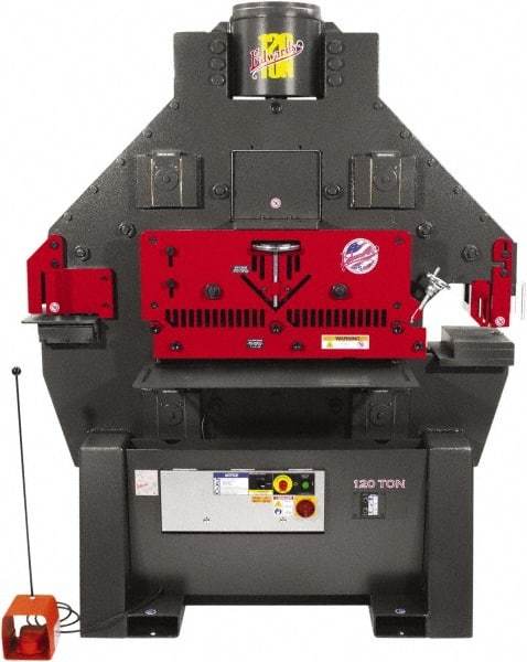 Edwards Manufacturing - 11" Throat Depth, 120 Ton Punch Pressure, 1-1/2" in 1" Punch Capacity Ironworker - 3 Phase, 230 Volts - Eagle Tool & Supply