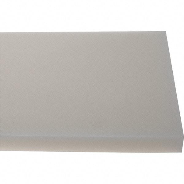Made in USA - 3/4" Thick x 7-1/2" Wide x 4' Long, Polyethylene (HDPE) Sheet - White, Shore D-65 Hardness, Cutting Board Grade, ±10% Tolerance - Eagle Tool & Supply