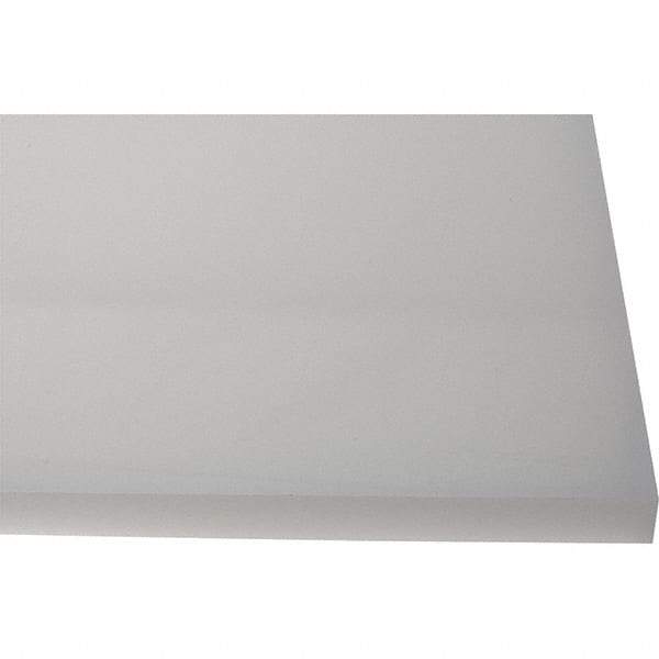 Made in USA - 3/4" Thick x 1' Wide x 4' Long, Polyethylene (HDPE) Sheet - White, Shore D-65 Hardness, Cutting Board Grade, ±10% Tolerance - Eagle Tool & Supply