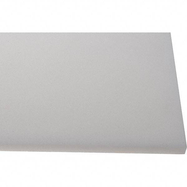 Made in USA - 1/2" Thick x 2' Wide x 4' Long, Polyethylene (HDPE) Sheet - White, Shore D-65 Hardness, Cutting Board Grade, ±10% Tolerance - Eagle Tool & Supply