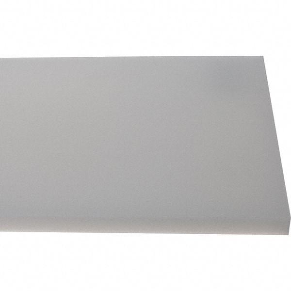 Made in USA - 1/2" Thick x 7-1/2" Wide x 4' Long, Polyethylene (HDPE) Sheet - White, Shore D-65 Hardness, Cutting Board Grade, ±10% Tolerance - Eagle Tool & Supply