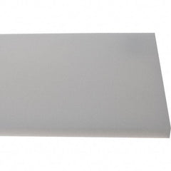 Made in USA - 1/2" Thick x 7-1/2" Wide x 4' Long, Polyethylene (HDPE) Sheet - White, Shore D-65 Hardness, Cutting Board Grade, ±10% Tolerance - Eagle Tool & Supply