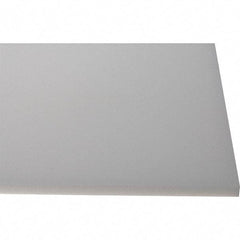 Made in USA - 1/2" Thick x 1' Wide x 4' Long, Polyethylene (HDPE) Sheet - White, Shore D-65 Hardness, Cutting Board Grade, ±10% Tolerance - Eagle Tool & Supply