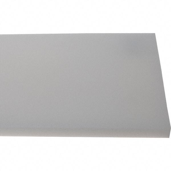 Made in USA - 1/2" Thick x 7-1/2" Wide x 8' Long, Polyethylene (HDPE) Sheet - White, Shore D-65 Hardness, Cutting Board Grade, ±10% Tolerance - Eagle Tool & Supply