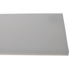 Made in USA - 1/2" Thick x 7-1/2" Wide x 8' Long, Polyethylene (HDPE) Sheet - White, Shore D-65 Hardness, Cutting Board Grade, ±10% Tolerance - Eagle Tool & Supply