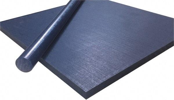 Made in USA - 1/4" Thick x 2' Wide x 10' Long, Polyethylene (UHMW) Sheet - Blue, Shore D-65 Hardness, Bearing Grade Grade, ±10% Tolerance - Eagle Tool & Supply