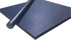 Made in USA - 1/2" Thick x 4' Wide x 10' Long, Polyethylene (UHMW) Sheet - Blue, Shore D-65 Hardness, Bearing Grade Grade, ±10% Tolerance - Eagle Tool & Supply