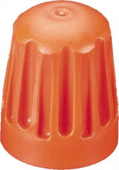 Caplugs - Serrated Round Head, Threaded Cap - High-Density Polyethylene, Red - Eagle Tool & Supply