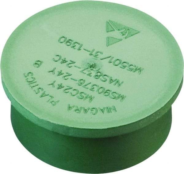 Caplugs - 2.96" ID, Round Head, Static Dissipative Cap - 3.22" OD, 19/32" Long, Low-Density Polyethylene, Black - Eagle Tool & Supply