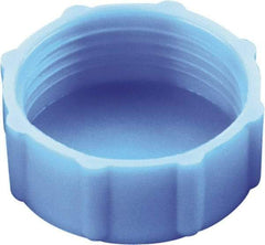 Caplugs - Round Head, Threaded Cap - 1/2" Long, High-Density Polyethylene, Blue - Eagle Tool & Supply