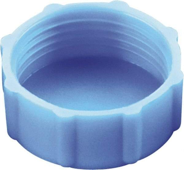 Caplugs - Round Head, Threaded Cap - 17/64" Long, High-Density Polyethylene, Blue - Eagle Tool & Supply